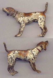Венская бронза "Охотничья собака" роспись красками, клеймо