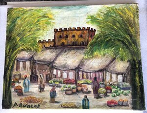 Картина рынок в Баку художник Р.Абасов.