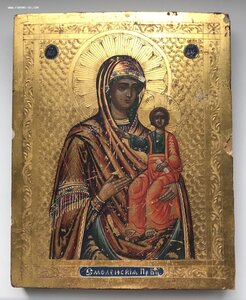 Икона Смоленская Богородица. По золоту.