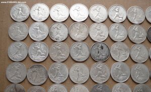 Полтинники 50шт (пятьдесят) серебро 1924-25гг с 40тр