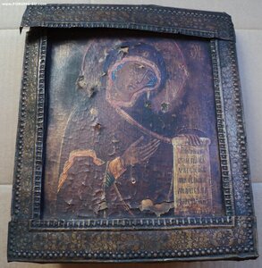 Икона Божией Матери, 25.6 х 29.6 см, Ковчег. Под олифой.
