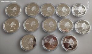13 серебряных монет 15 лет независимости Украины